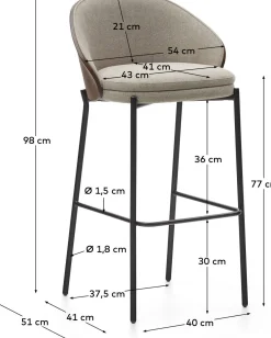 Eamy Hoog Barstoel