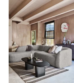 Sloping Grey Melange Hoekbank