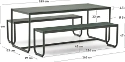 Sotil Outdoor Tuintafel + Bankje