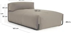 Square Outdoor Chaise Longue