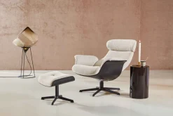 Time-Out Beige Relaxfauteuil + Hocker